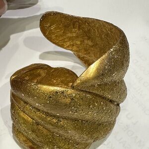 Vintage Gold Textured Cuff Bracelet